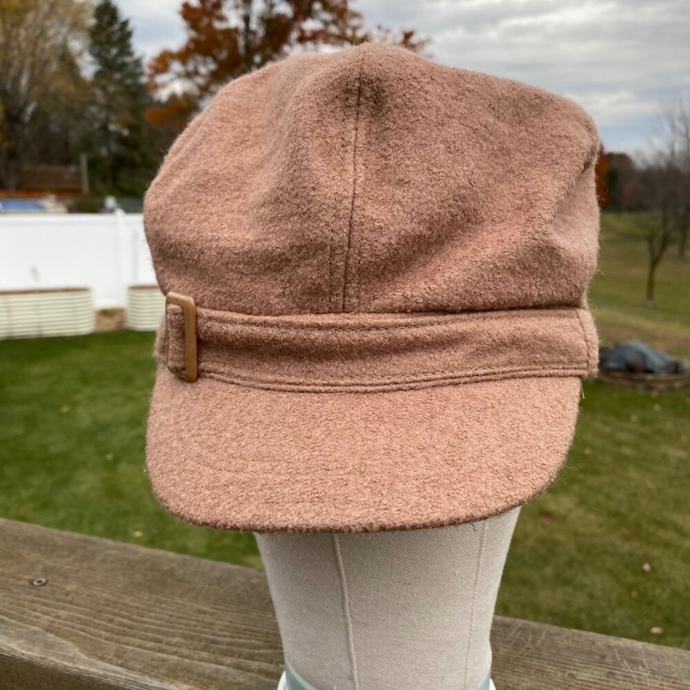 Nine West Womens Newsboy Cabbie Cap Tan Wool Blend Adjustable #4719 NWT $34 - Picture 7 of 9